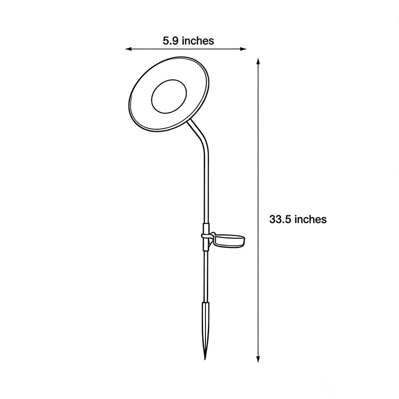 Glowing Mushroom Garden Stake Light Solar or Hardwired Stainless Steel Acrylic 1W 3000K IP65 33.5'' Garden Lawn Park Villa