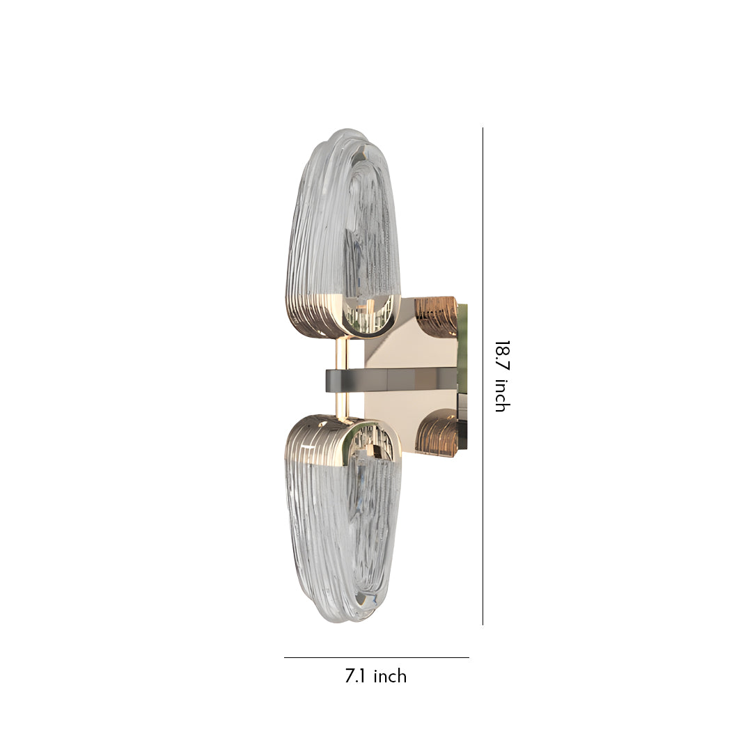 Modern Gold LED Wall Sconce – Double Head Symmetrical Acrylic Wall Light