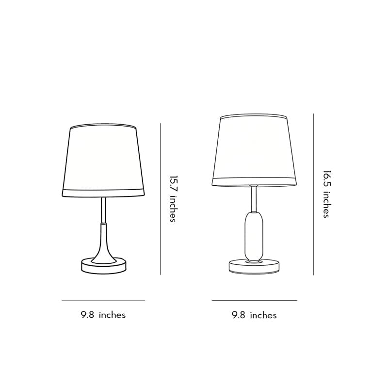 Mid-Century Brass Fabric Shade Table Lamp Cylindrical Trumpet E27 Two Colours | NordaLight