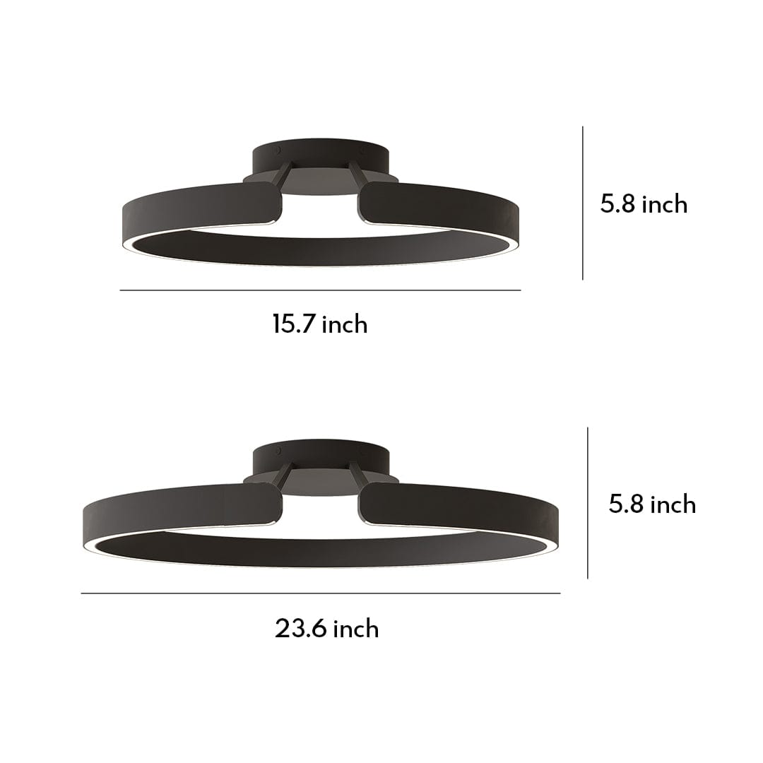 Split Ring Halo LED Flush Mount in Iron and Aluminum with Fixed Warm White in Black, White, or Coffee Brown | NordaLight