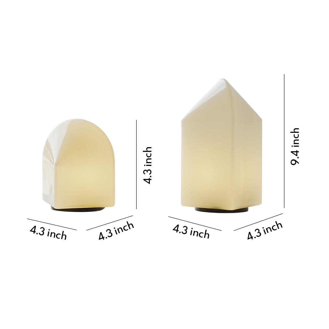 Architectural House Shape Table Lamp White Metal Glass LED Warm Night Light 3W Two Sizes | NordaLight