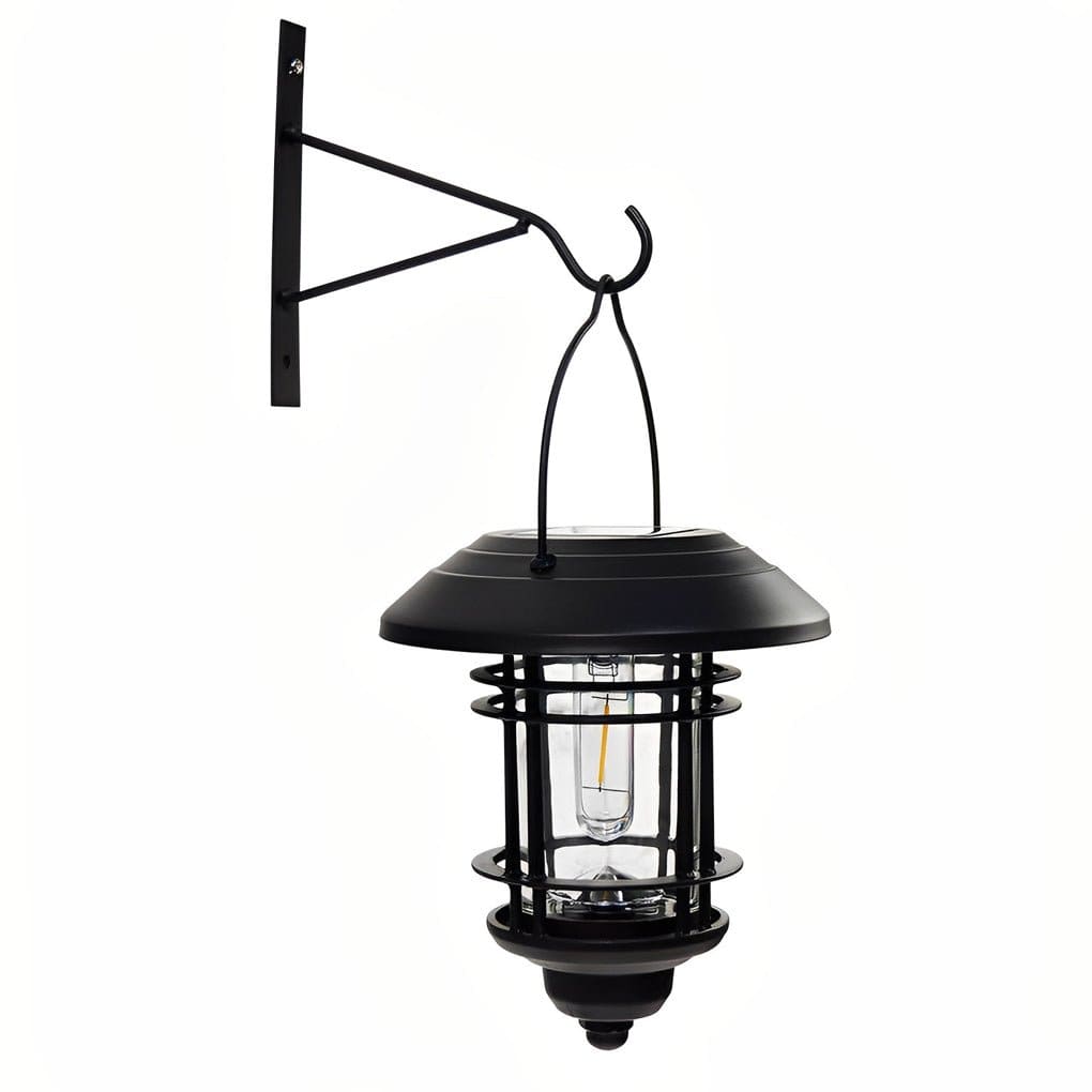 Industrial Solar Outdoor Wall Lantern Cage Glass Aluminum LED 3000K | NordaLight