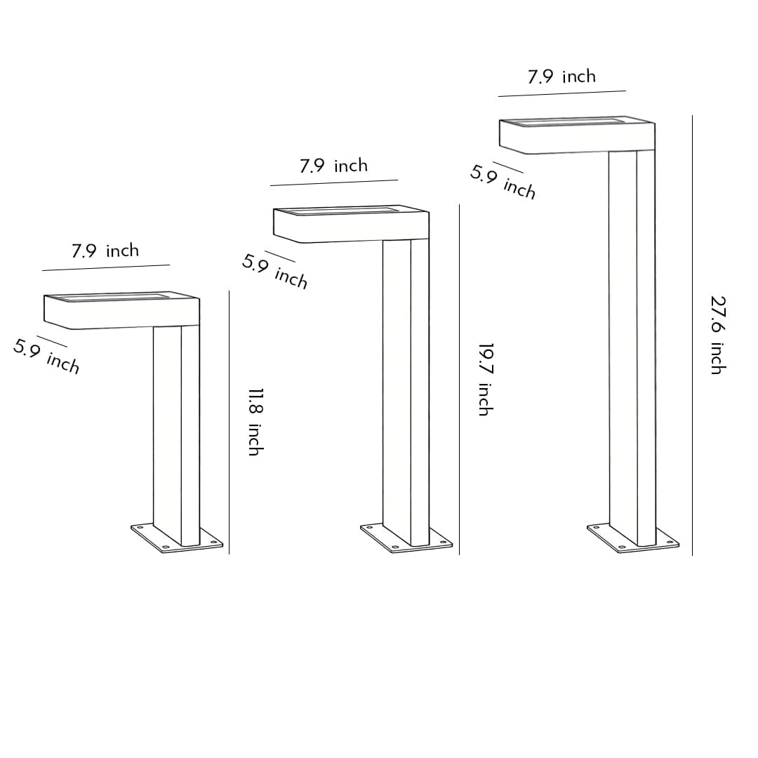 Modern Outdoor LED Path Light L Shaped Aluminum Solar Hardwired Garden Landscape | NordaLight