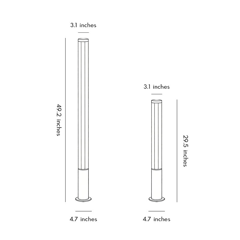 Modern Decorative LED Bollard Light Waterproof Outdoor Courtyard Pathway Lighting Black Aluminum Landscape Light IP54