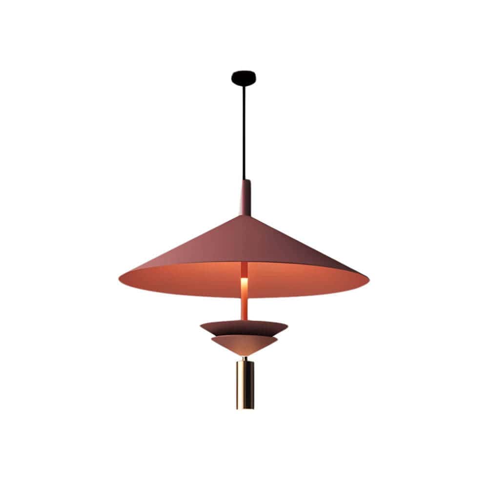 Hat Shade Iron Pendant Light Integrated Spotlight Dual Source 3-Step CCT White Red 2 Sizes Indoor | NordaLight