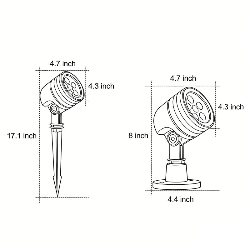 Modern LED Landscape Spotlight Aluminum Waterproof IP65 6W 3000K Outdoor Garden Light