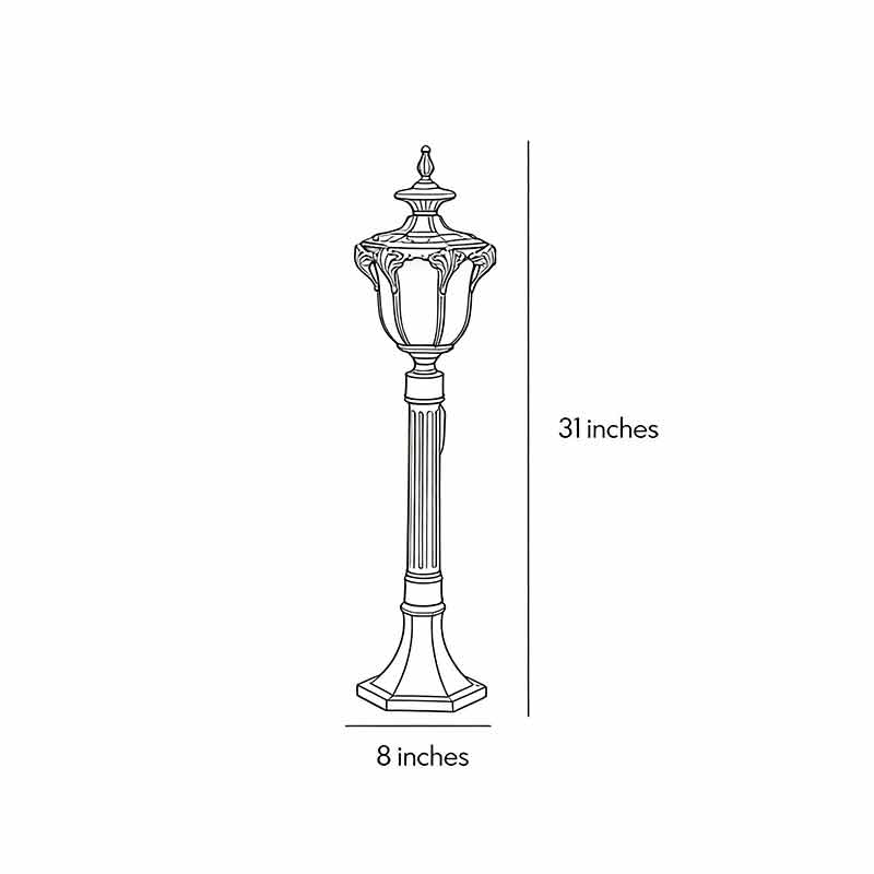 European Style Retro Outdoor Pathway Lamp Bronze or Black Die-Cast Aluminum IP65 Glass E27 31 Inch