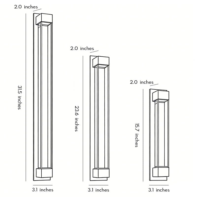 Tall Linear Bubble Acrylic LED Outdoor Wall Sconce IP54 Stainless Steel 3000K | NordaLight