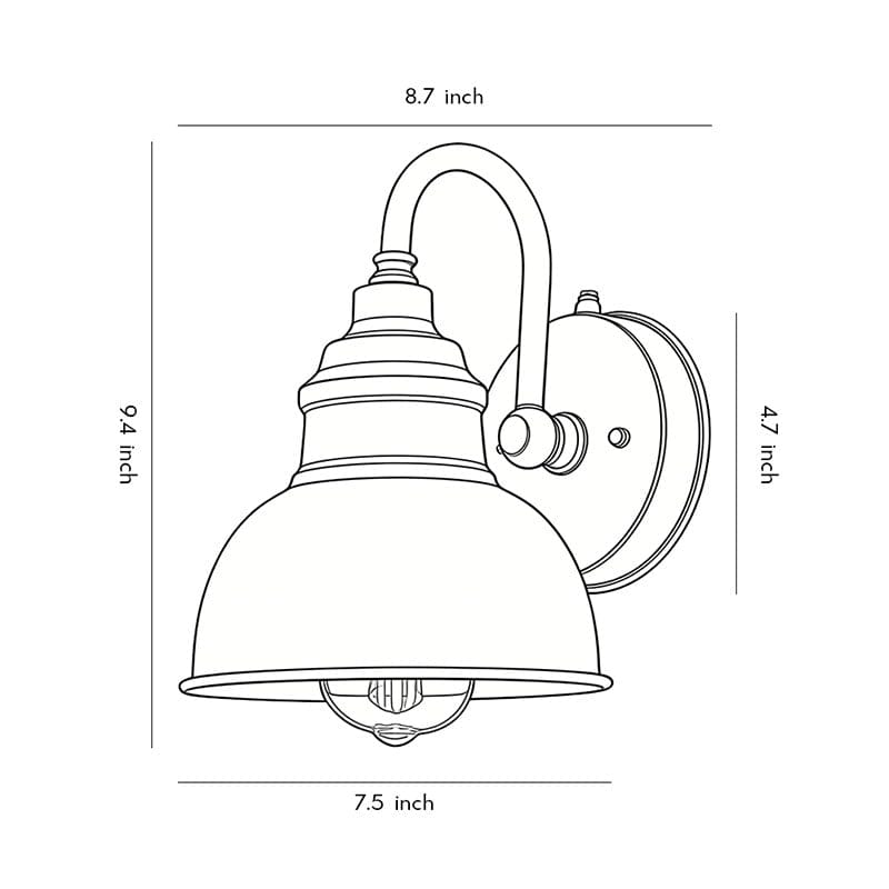 Industrial Matte Black Gooseneck Outdoor Wall Sconce Iron Aluminum Dusk-to-Dawn E27 LED IP65 3000K Porch Garage Garden | NordaLight