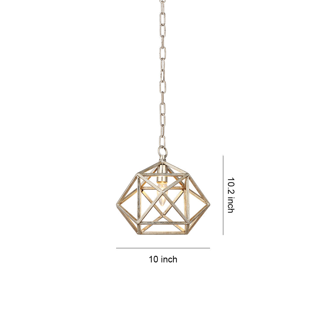 Nordic Gold Open-Cage Geometric Pendant Multi-Layer Electroplated E12 Entryway Hallway 10 Inch