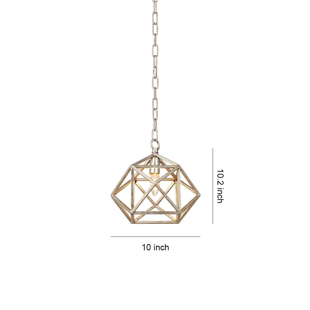 Nordic Gold Open-Cage Geometric Pendant Multi-Layer Electroplated E12 Entryway Hallway 10 Inch | NordaLight