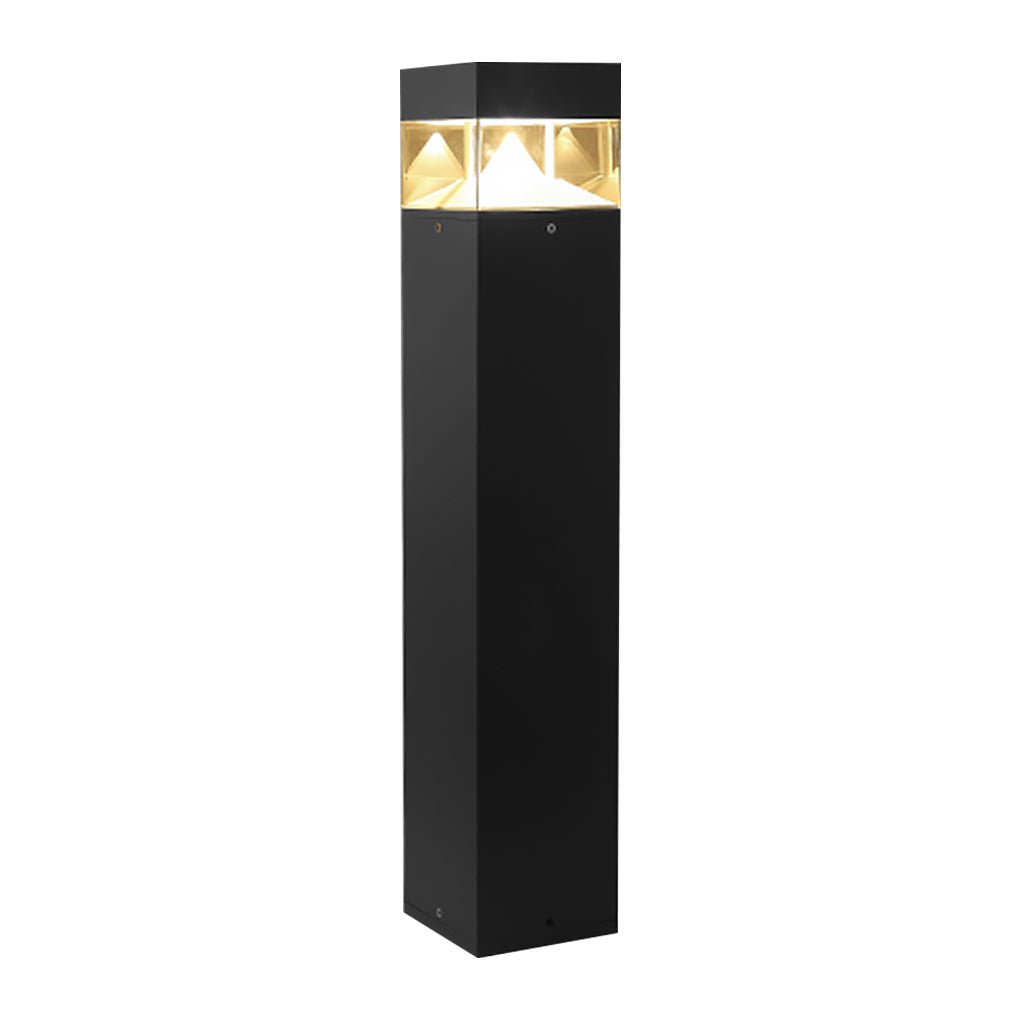 Minimalist COB LED Bollard Light Round Square Aluminum Glass Outdoor Landscape IP54