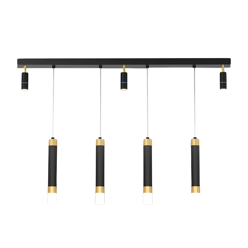 Linear Multi-Spotlight Chandelier in Black and Gold with 3-Step Colour Temperature | NordaLight