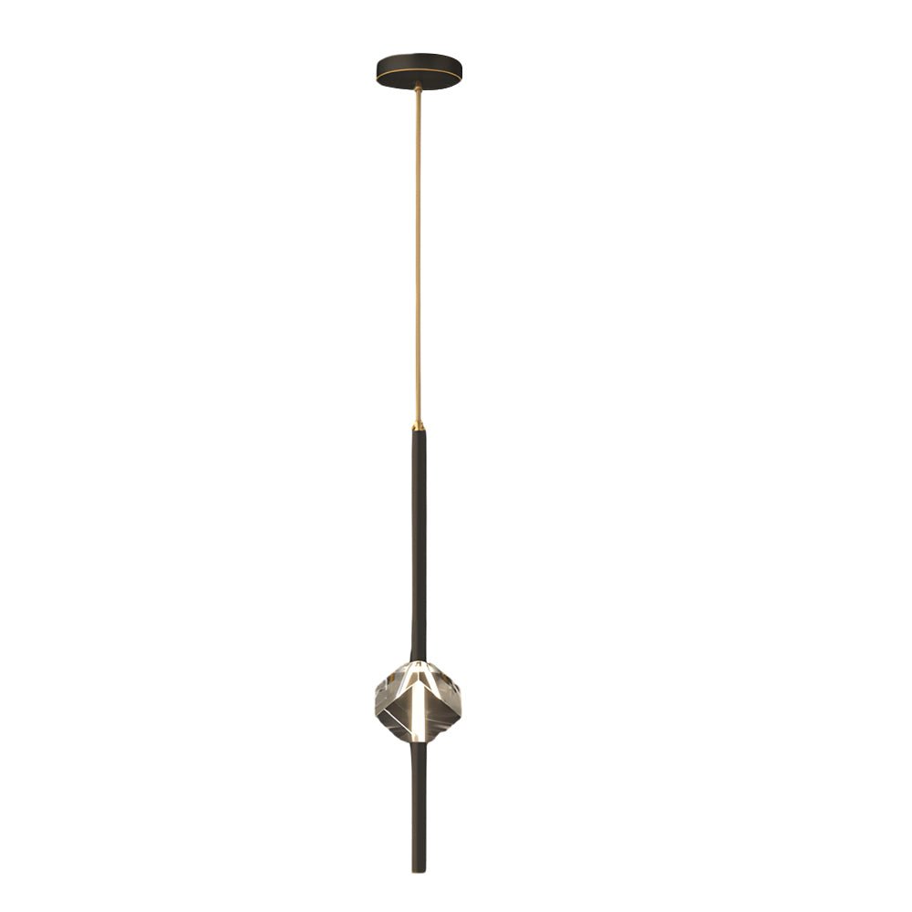 Irregular Crystal Glass and H65 Copper Pendant Light with 3-Step Colour Temperature