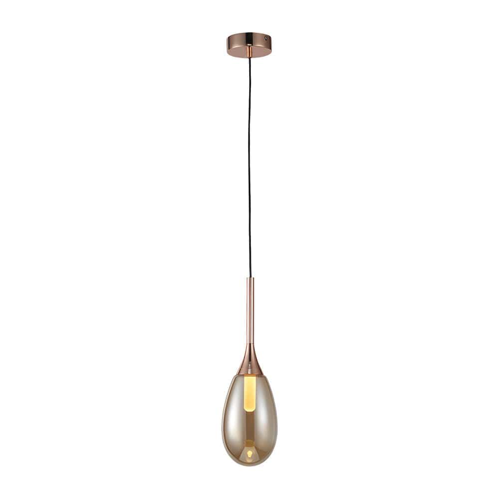 Tinted Teardrop Glass LED Pendant Light with Aluminum Hardware | NordaLight