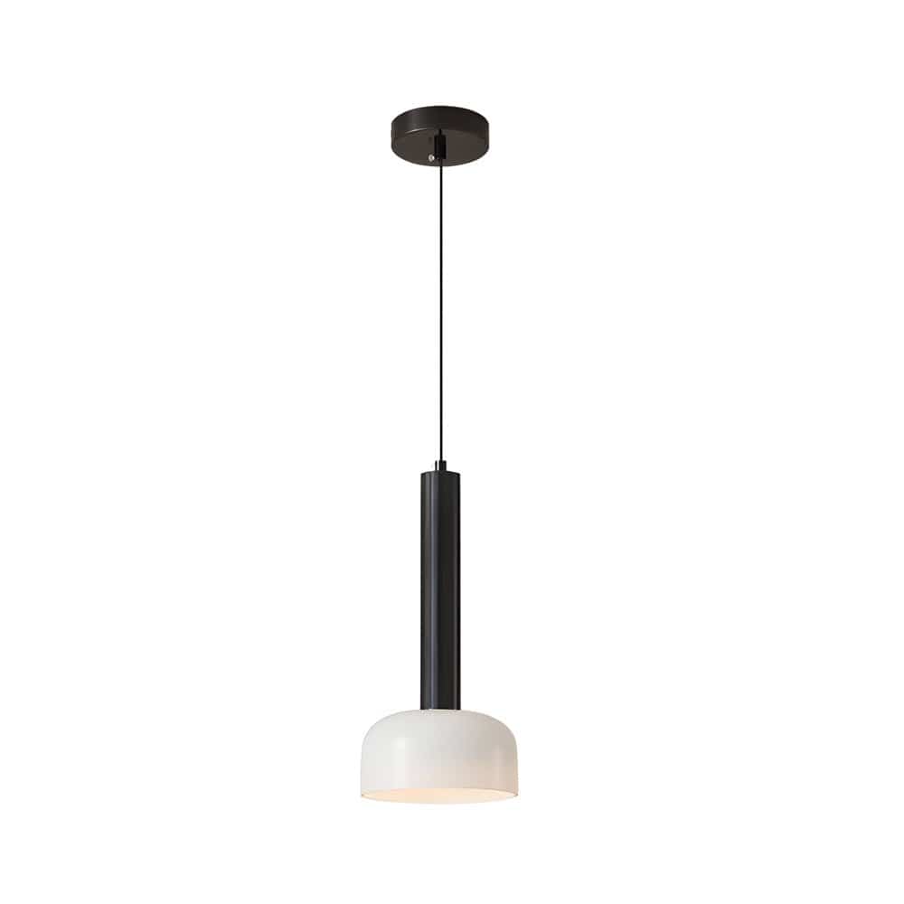 Long Copper Tube Pendant Light with White Glass Bowl Shade | NordaLight