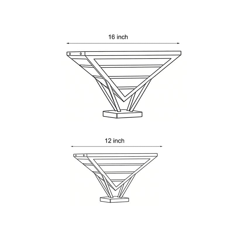 Geometric Inverted Pyramid Aluminum Outdoor Pillar Light Black Hardwired IP54 Acrylic 3200K 2 Sizes Villa Gate | NordaLight