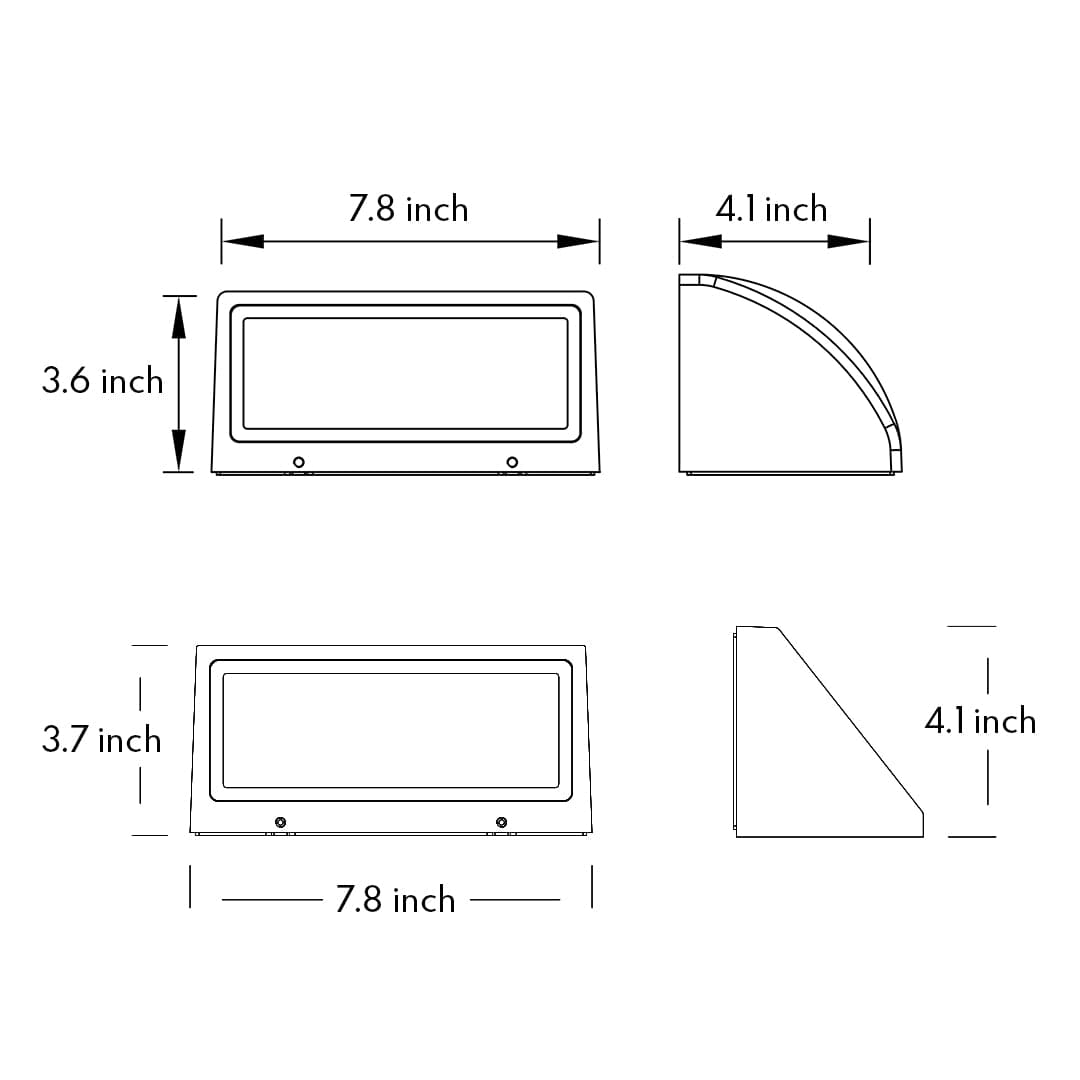 Modern LED Outdoor Wall Sconce OSRAM Chip IP65 Military Grade 8W 3000K Semicircle Triangle Black CRI80 | NordaLight