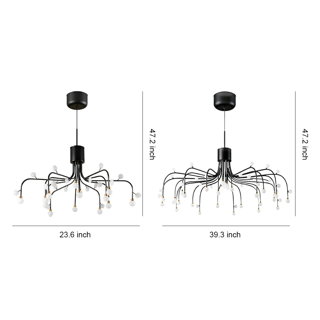 Modern Retro Chandelier Creative Adjustable Ceiling Light Black Gold White Nordic Style Dining Room Living Room