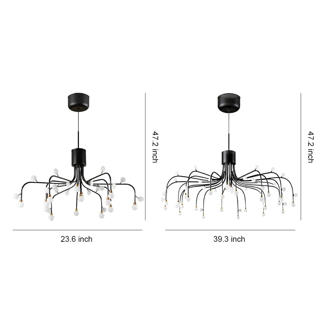 Modern Retro Chandelier Creative Adjustable Ceiling Light Black Gold White Nordic Style Dining Room Living Room | NordaLight