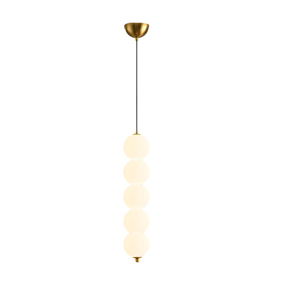 Stacked PE Ball Pendant Light with 3-Step Colour Temperature and Metal Hardware
