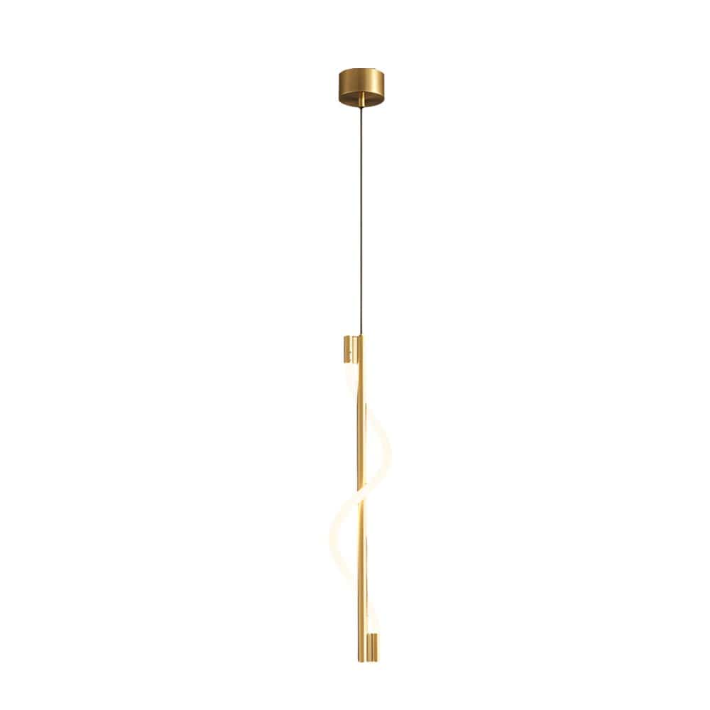 Vertical Spiral Rope Shade Copper LED Pendant Light with Remote Dimming | NordaLight