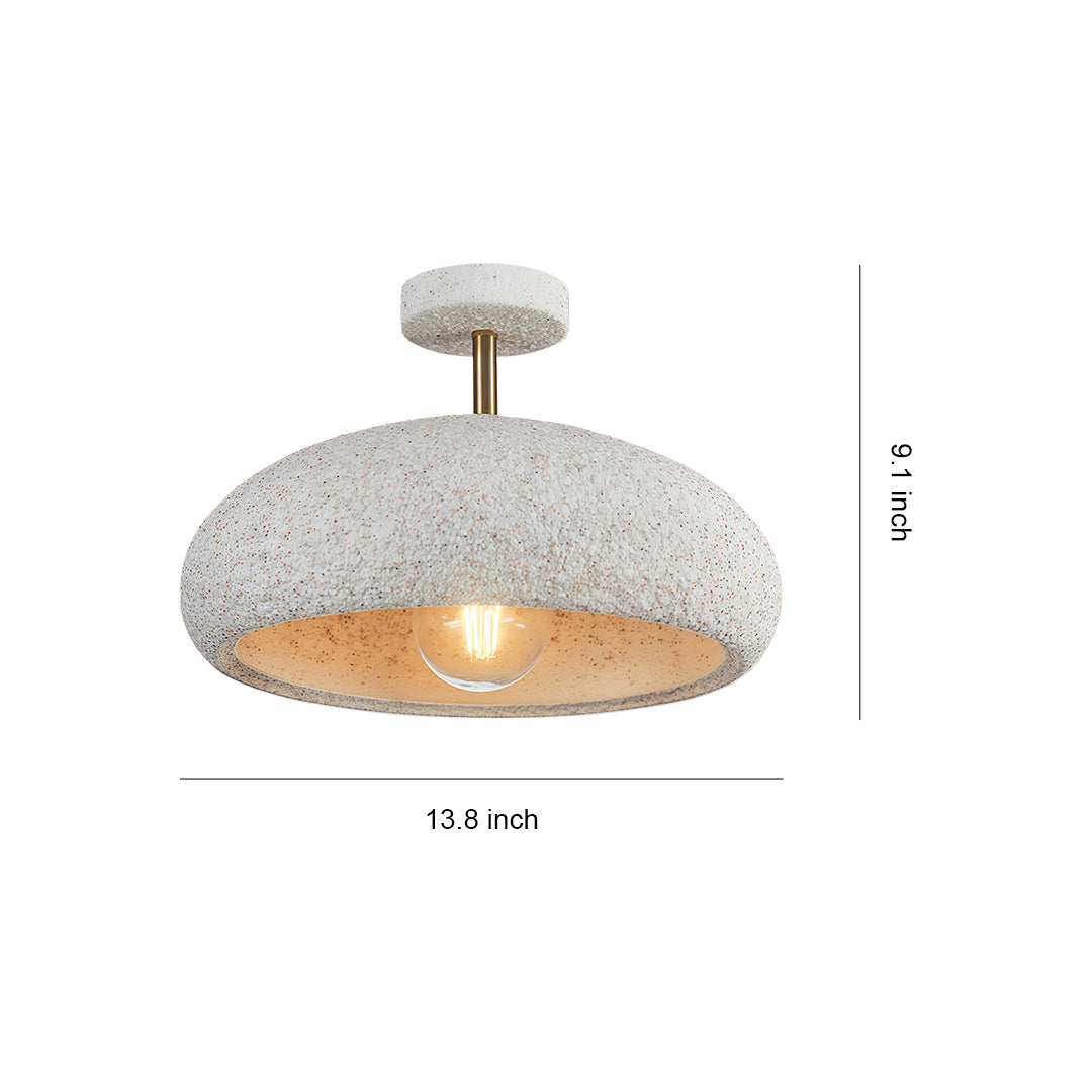 Semi-Flush Mount Iron Speckled Bowl Shade Japanese Wabi-Sabi LED E27 Warm White Neutral White Nine Configurations