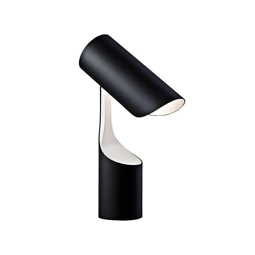 Modern Table Lamp Adjustable Cylinder Black Steel 15W LED 6000K Daylight Nordic Home Office Desk 13.4 Inch