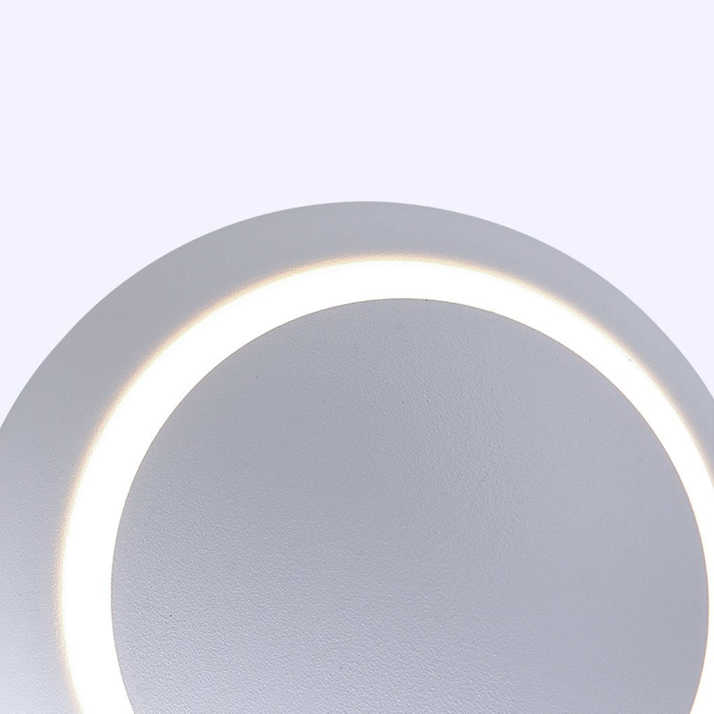 Nordic Minimalist LED Rotatable Round Wall Sconce Bedroom Dining Room Café Black White