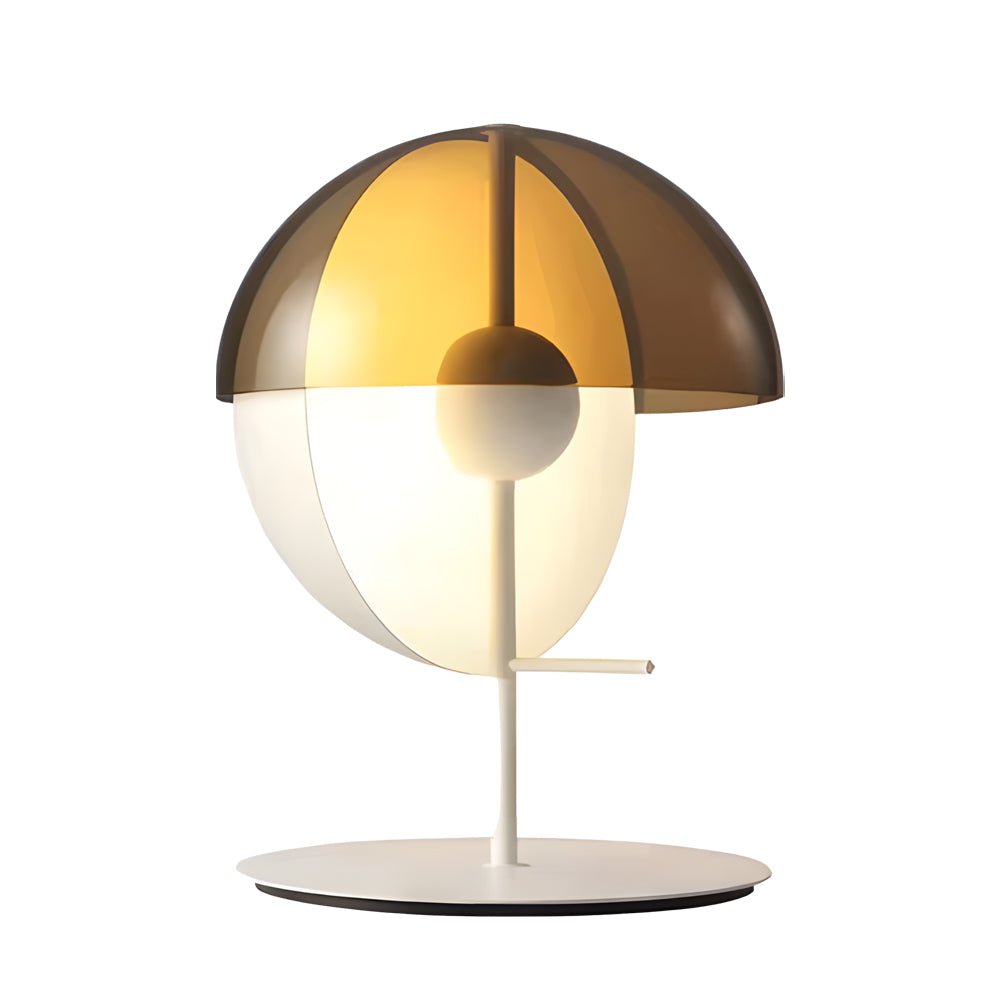 Modern Table Lamp Dual Half-Sphere Amber Glass Swivel Progressive Dimmer Vintage Black White 3000K 17.7 Inch by Mathias Hahn