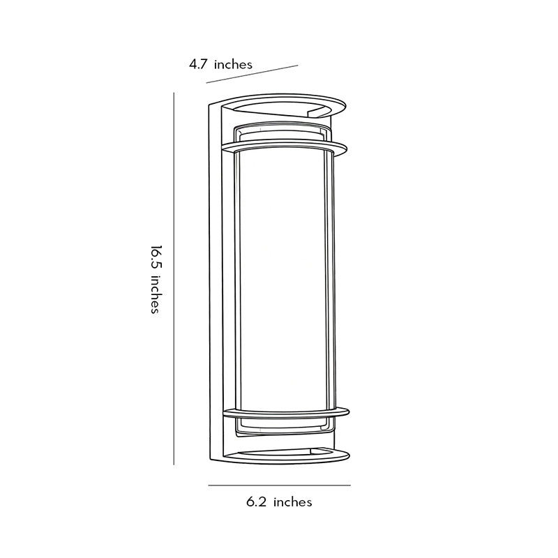 Modern Black Outdoor Wall Sconce Dual Layer Shade Aluminum LED 30W CRI80