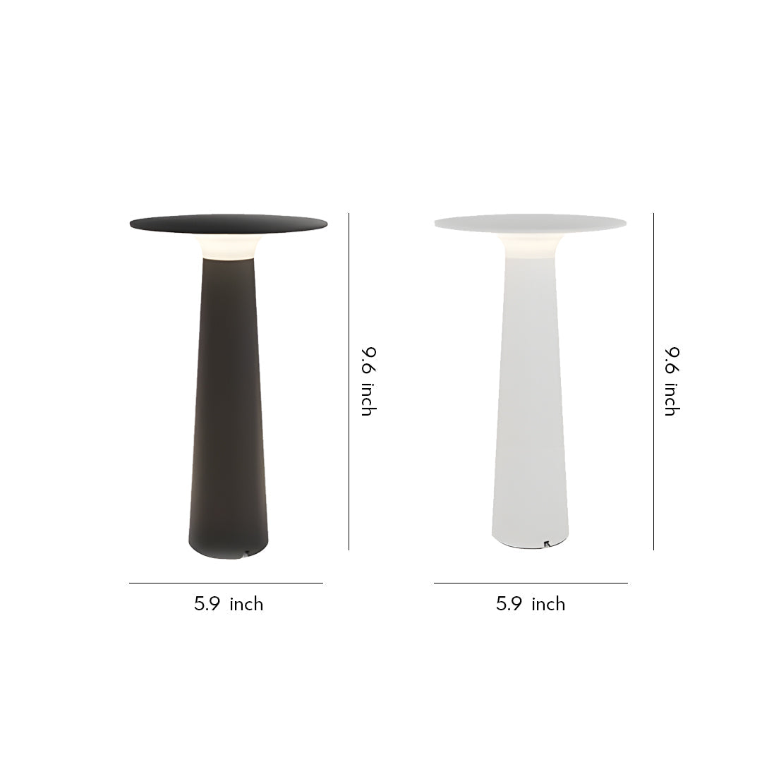 Modern Table Lamp Outdoor IP65 Waterproof Hardwired Aluminum Garden Landscape 3000K Black White 9.65 Inch