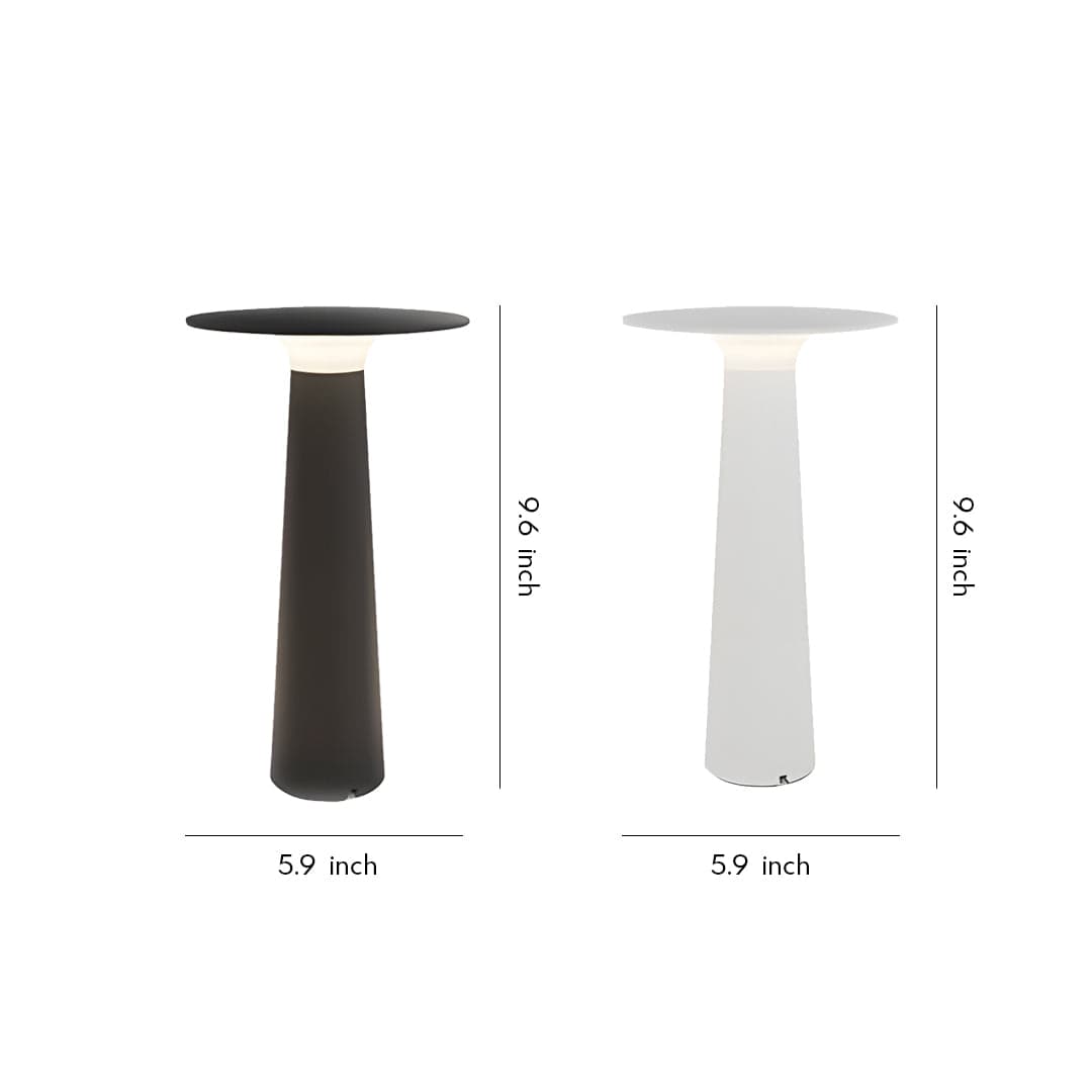 Modern Table Lamp Outdoor IP65 Waterproof Hardwired Aluminum Garden Landscape 3000K Black White 9.65 Inch | NordaLight