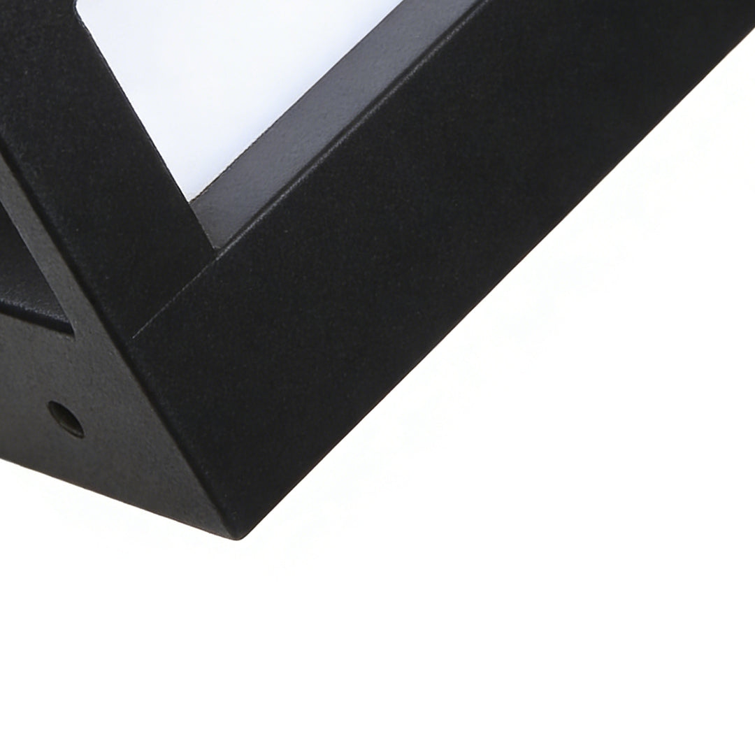 Modern Geometric Aluminum Alloy PC Outdoor Wall Sconce Black IP65 12W 2 Color Temperatures Balcony Villa