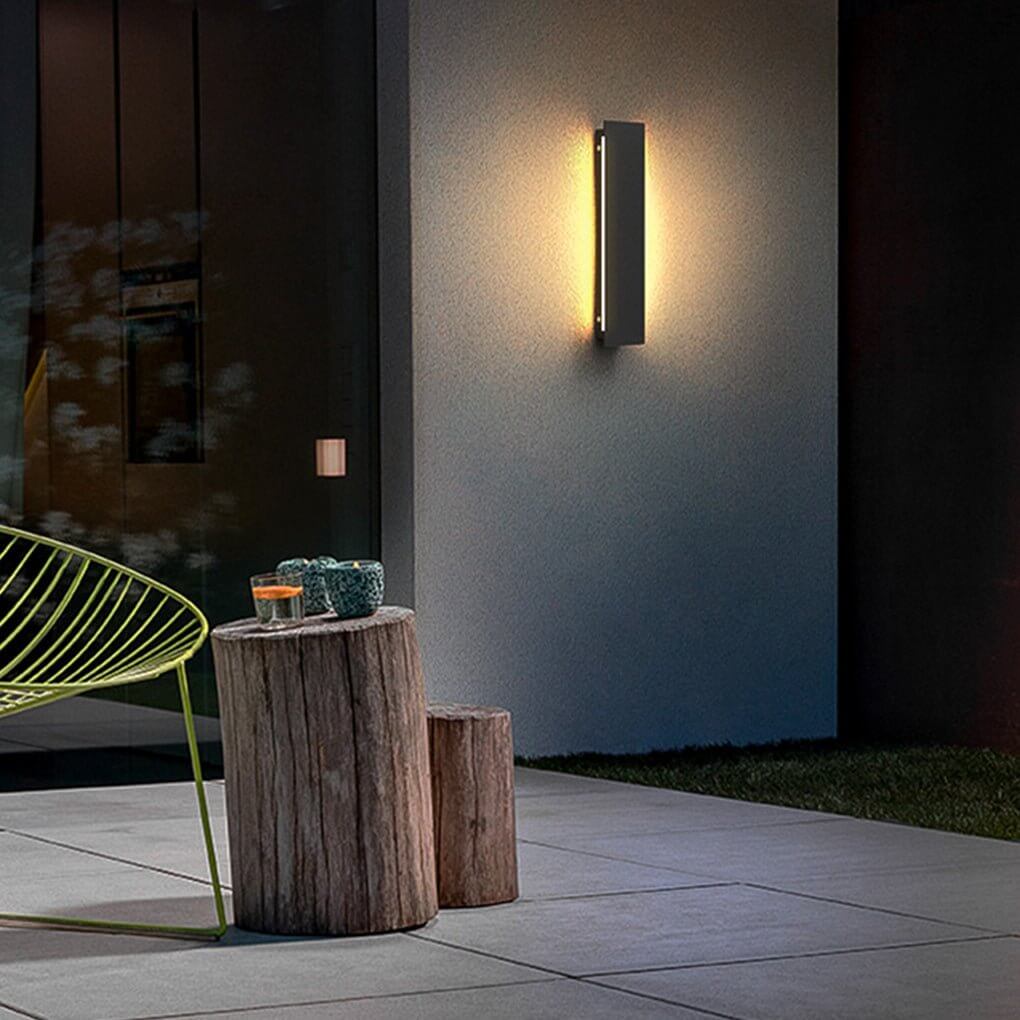 Modern Gray Linear LED Wall Sconce Stainless Steel PC IP54 3 Heights Outdoor Villa Terrace Courtyard