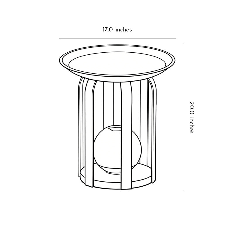 Outdoor Tray Floor Lamp Solar Iron Cage Sphere LED Warm White or RGB IP65 CRI>80 6–12H Garden Patio Yard