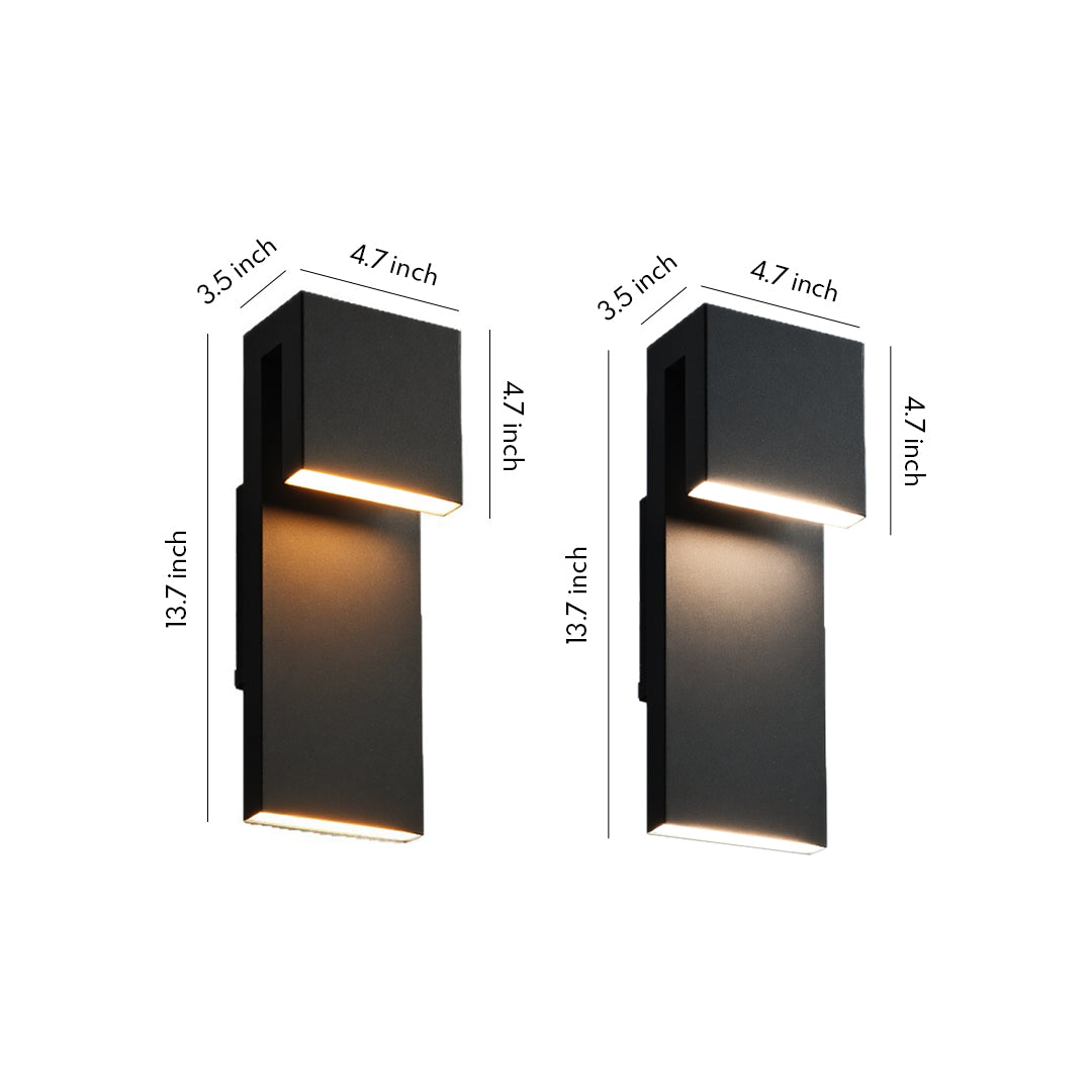 Black Aluminium Industrial LED Outdoor Wall Sconce IP65 12W 3000K/6000K