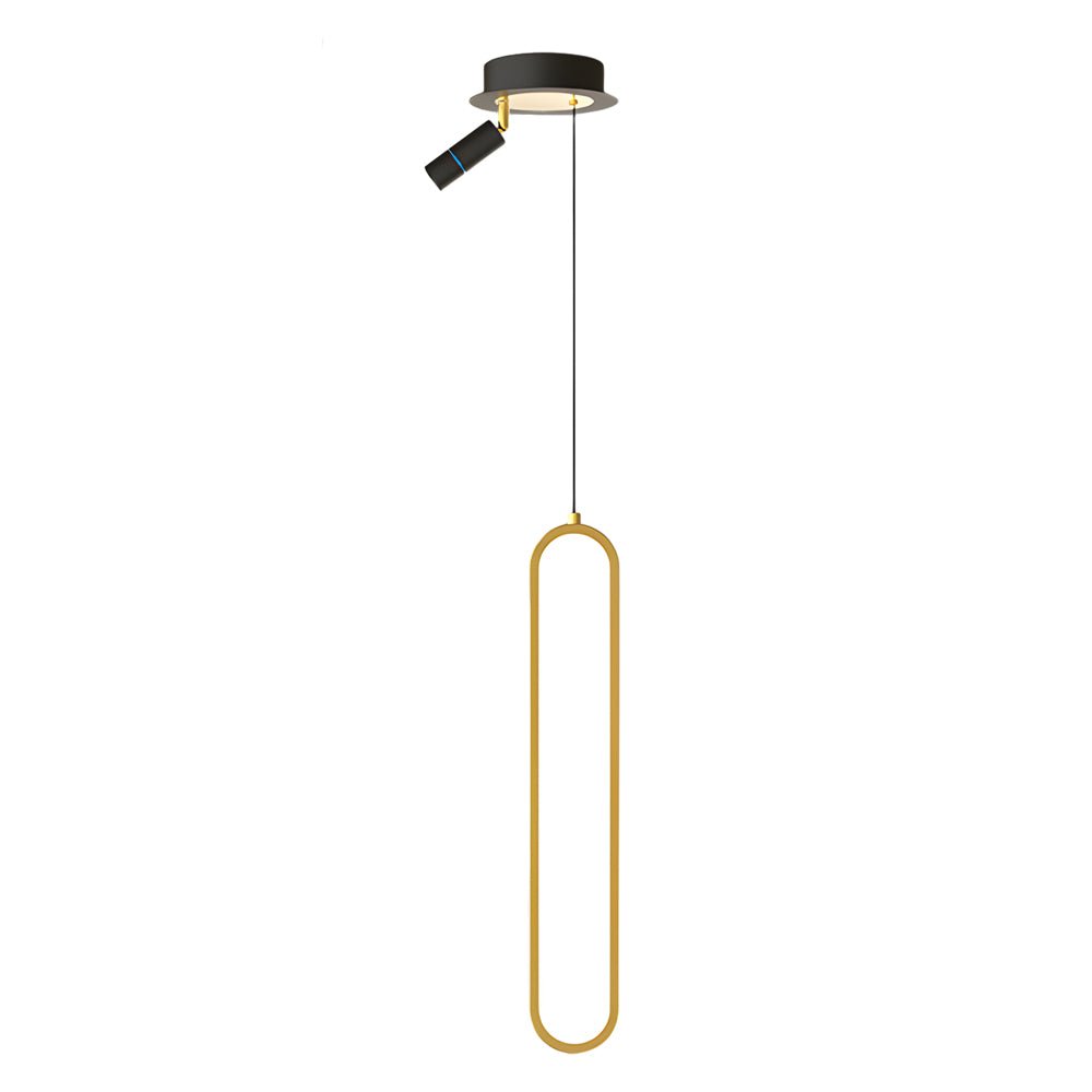 Oval Aluminum Tube Pendant Light with Optional Spotlight and 3-Step Colour Temperature in Three Heights