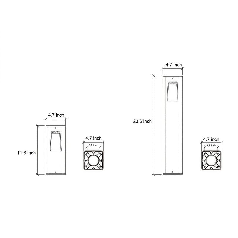 Contemporary Path Light Single Double Head Black Aluminum Glass CRI90 IP65 DC24V 2 Heights | NordaLight