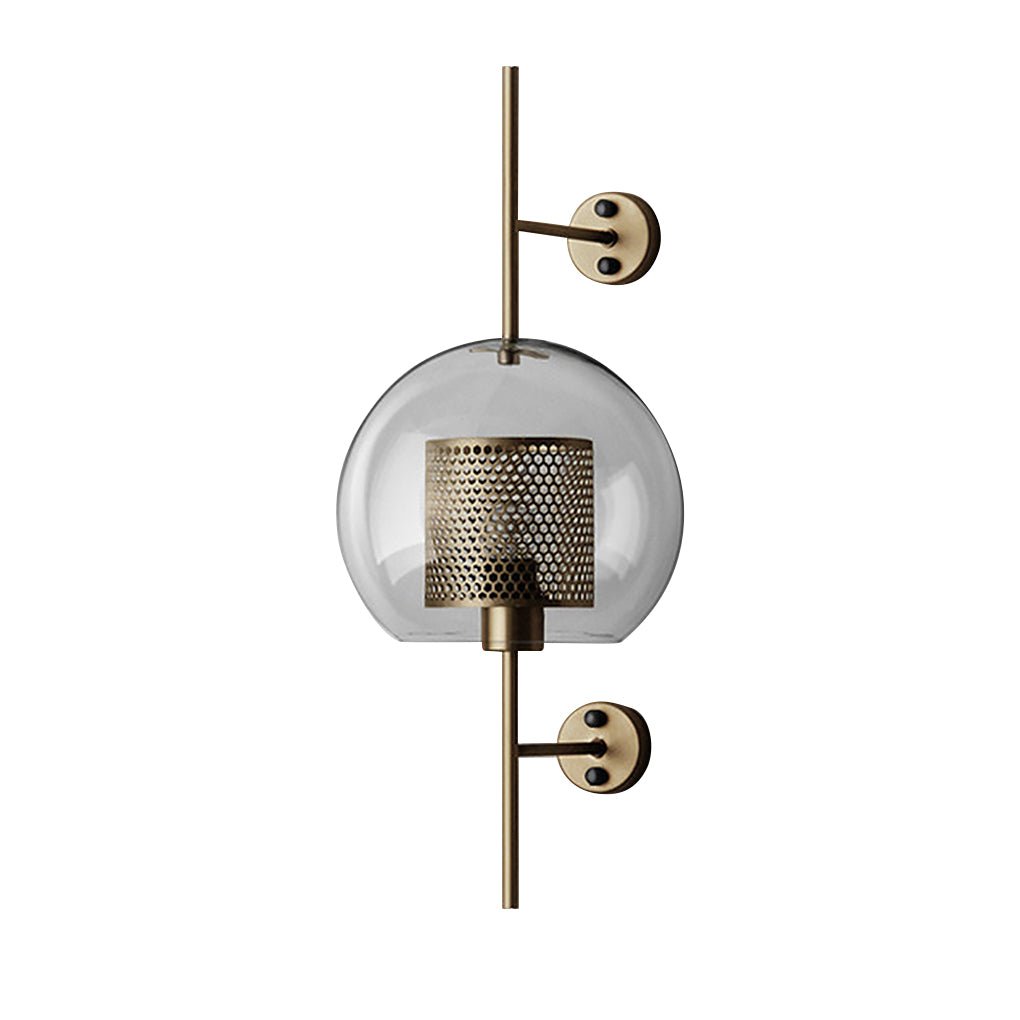 Retro Industrial Glass Wall Sconce Bronze Iron Corridor Accent Light Loft Café