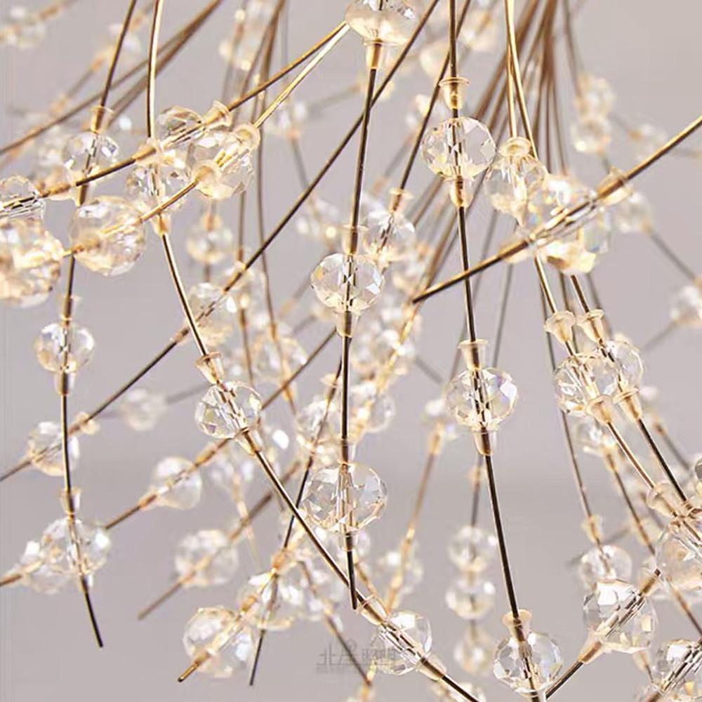 Traditional Crystal Flower Branch Ceiling Light — Classic Gold Silver Metal G9 LED 6 Light Warm White