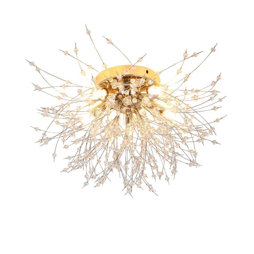 5-Light Branch Tree Crystal Chandelier — Nordic Modern Metal Crystal G9 Chrome Gold Warm White