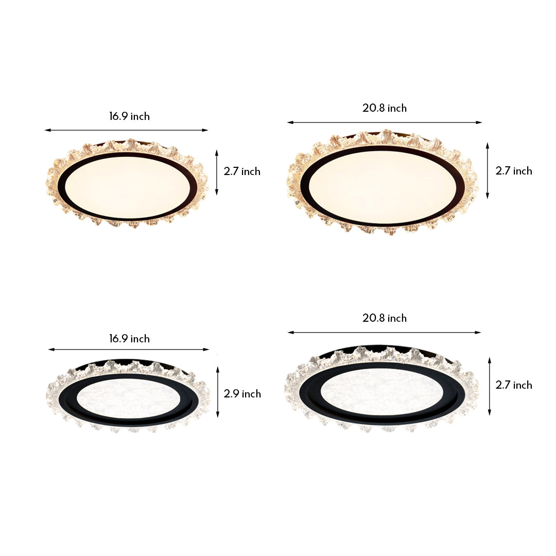 French Full Spectrum Ultra-Thin Flush Mount CRI 97 White Black Gold