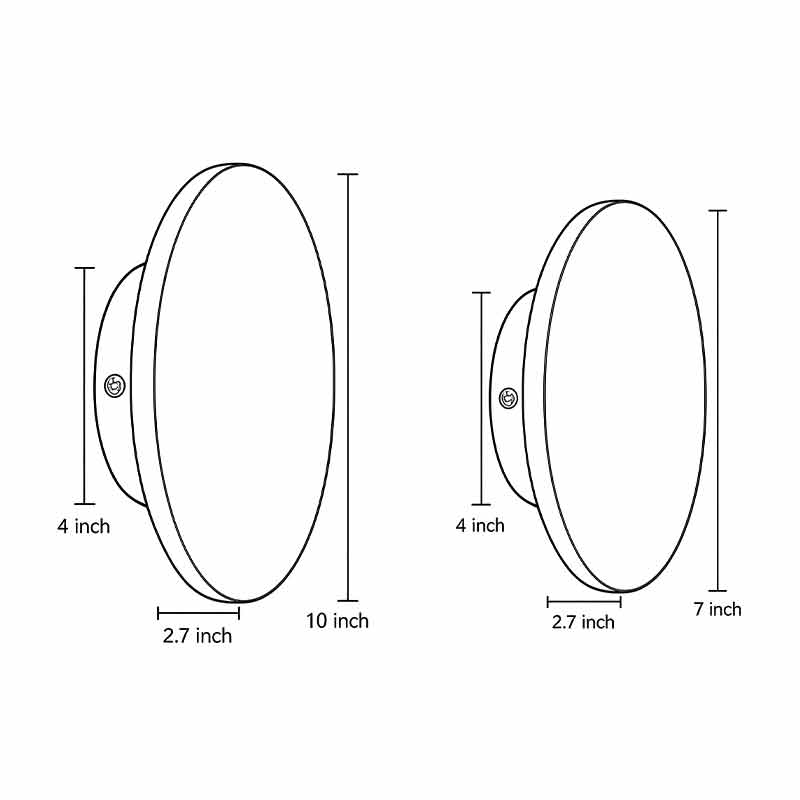 Round Concrete Outdoor Wall Sconce Gray Recessed LED Wall Washing Light 5W 3000K 2 Sizes Courtyard Garden