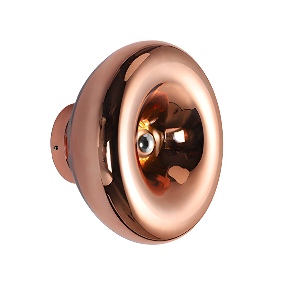 Round Glass Wall Sconce Luxury Decorative Modern E27 Bedroom Living Room Gold Rose Gold