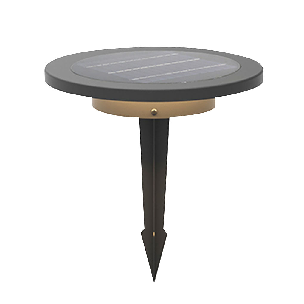 Round Solar Hardwired Lawn Ground Light Die-Cast Aluminum Ring Halo Bottom Emitting LED IP65