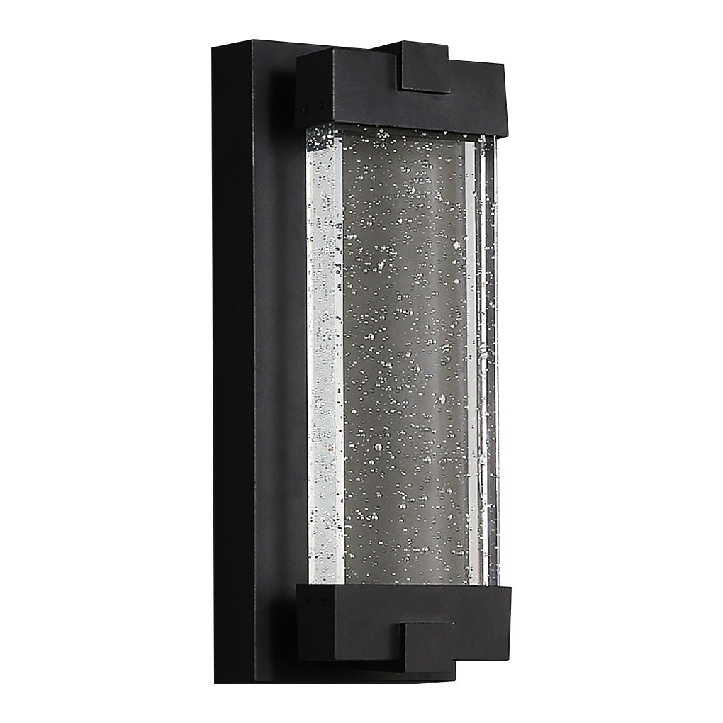 Rectangular Bubble Crystal COB Outdoor Wall Sconce Die-Cast Aluminium Black