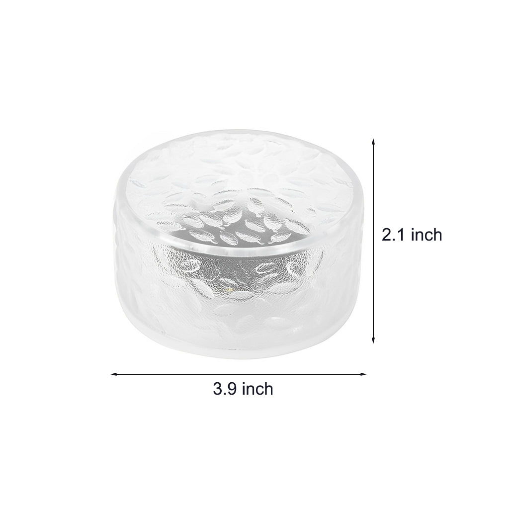 Solar LED Round Ice Brick Step Light Acrylic White Outdoor Garden Pathway IP65 4-Pack