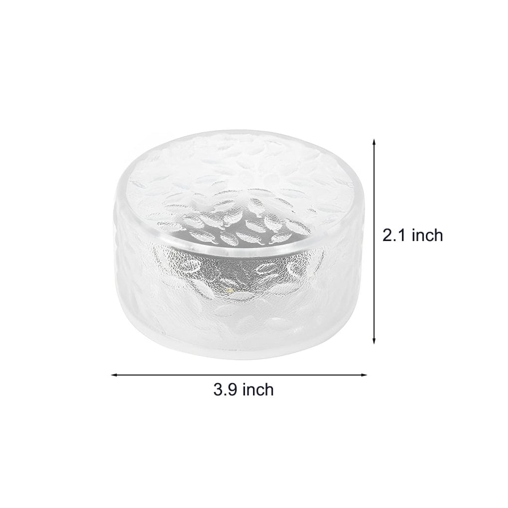 Solar LED Round Ice Brick Step Light Acrylic White Outdoor Garden Pathway IP65 4-Pack | NordaLight