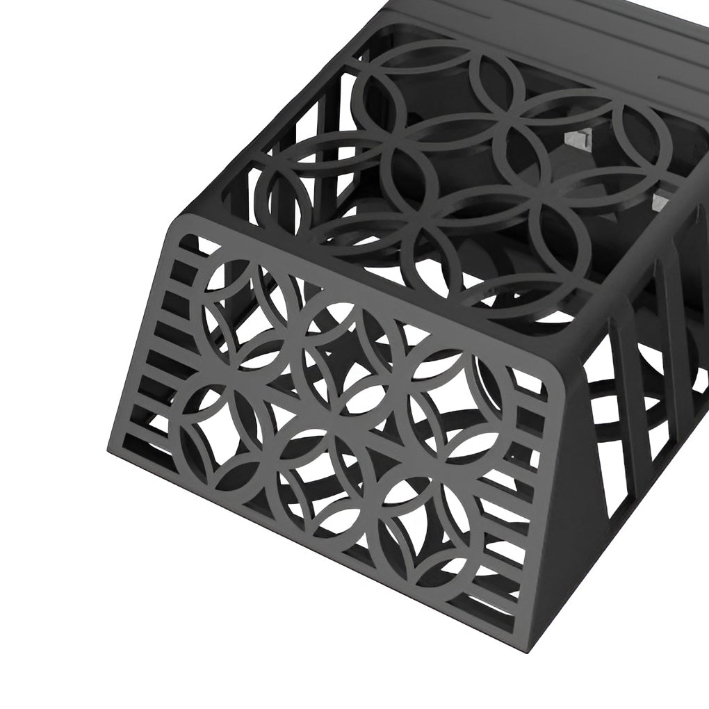 Solar Hollow Outdoor Wall Sconce Fence Light Shadow Pattern LED Dusk to Dawn